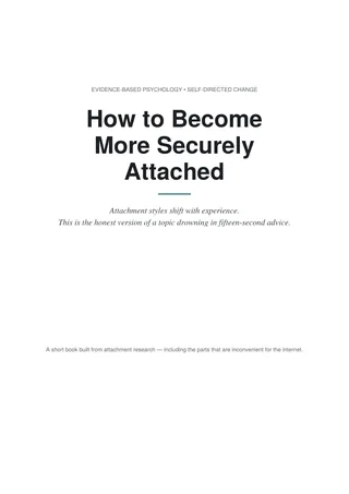 Cover of How to Become More Securely Attached